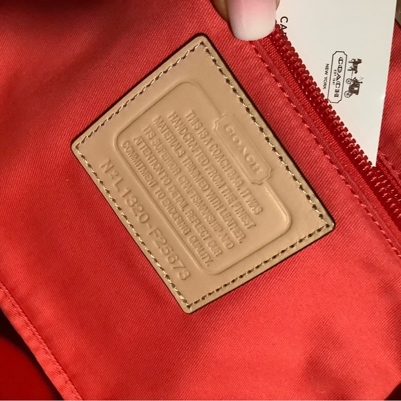 Coach Peyton Park Dream C Tote #F256773 Red & Pink with Tan Lth trim NWT - Picture 6 of 11